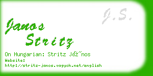 janos stritz business card